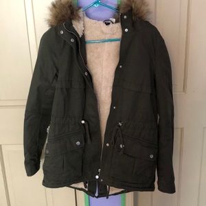 H&M army green winter jacket